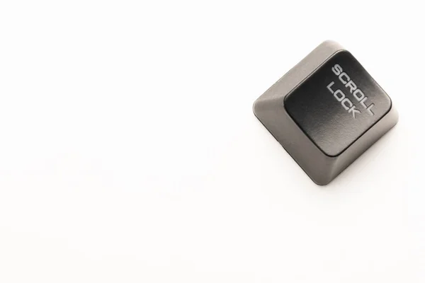 Černé tlačítko s bílým nápisem Scroll Lock v rohu na bílém pozadí — Stock fotografie