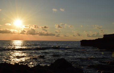 yukarıda deniz günbatımı