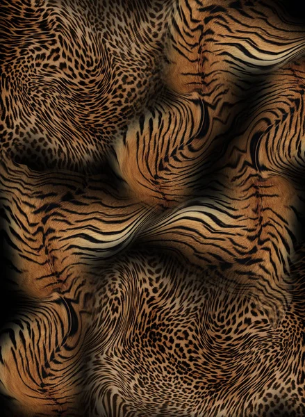 Τίγρης και leopard υπόβαθρο δέρματος — Φωτογραφία Αρχείου