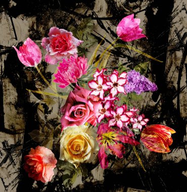 renkli çiçek ve bitki arka plan