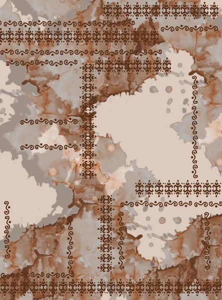 Kahverengi etnik halı halı — Stok fotoğraf
