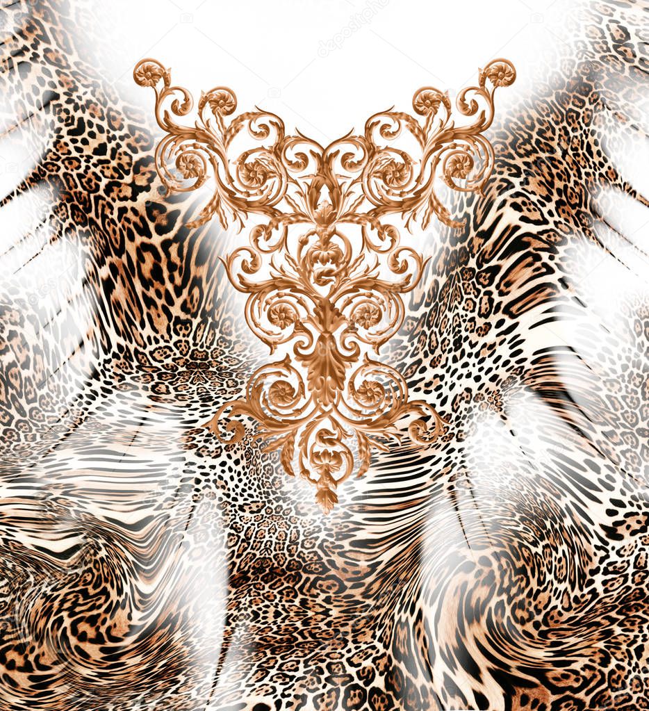 baroque leopard pattern background