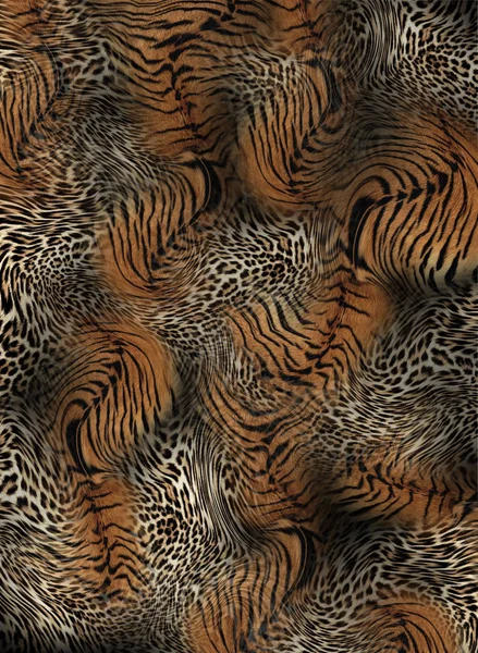 Tiger i leopard tło skóry — Zdjęcie stockowe