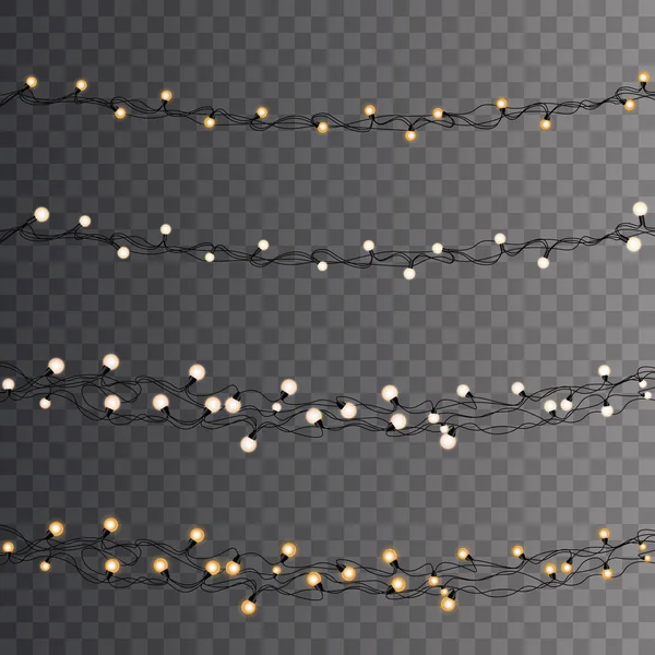 Luces de Navidad. Cadena de Navidad, vector — Vector de stock