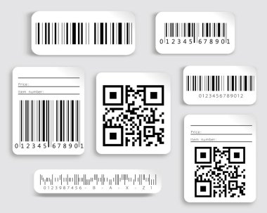 Realistic barcode icon.  clipart