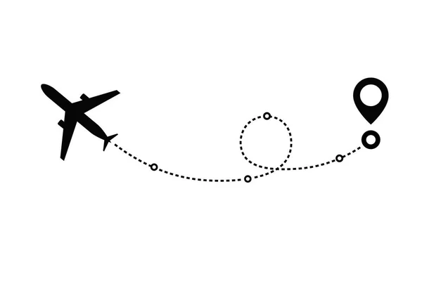 Route van het vliegtuig lijn traject — Stockvector