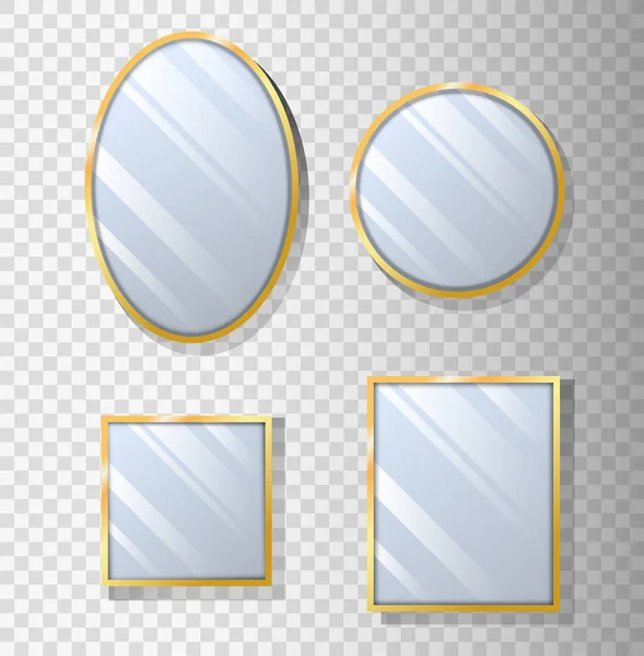 Vector realistic mirrors set — Stock Vector