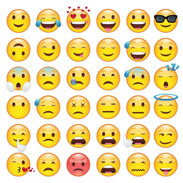 Ensemble d'émoticônes. Ensemble d'Emoji . — Image vectorielle