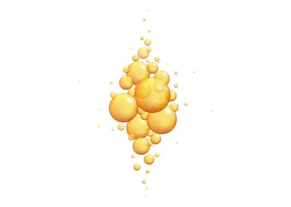 Burbujas de aceite de oro . — Vector de stock