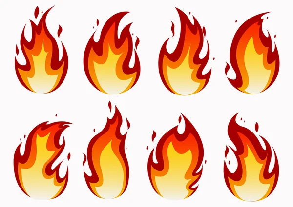 Fire Flames Se — Stock Vector