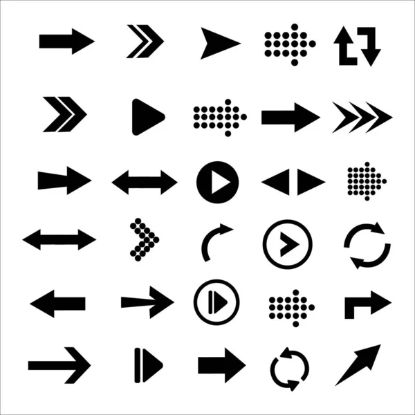 Arrows big black set — Stock Vector