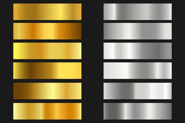Colección de gradientes metálicos — Archivo Imágenes Vectoriales