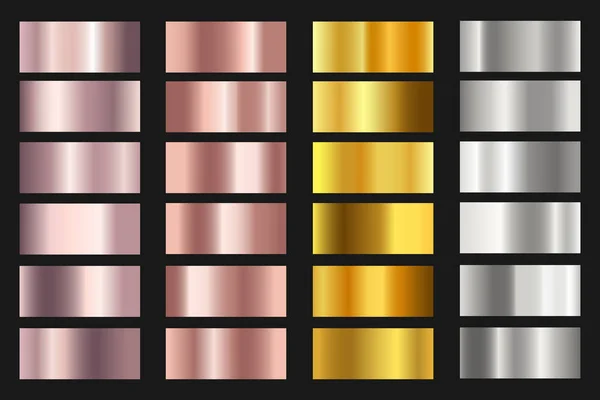 Recolha de gradiente metálico —  Vetores de Stock