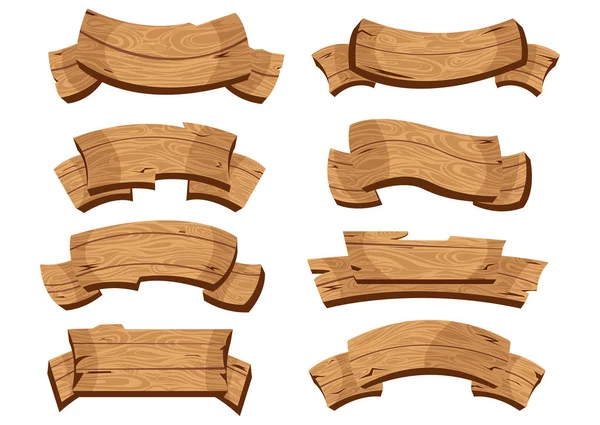 Holzbanner mit dekorativen Elementen. — Stockvektor