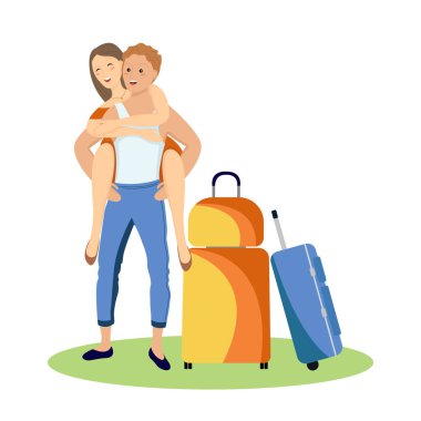 Turist karakterleri. Vektör