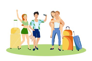 Turist karakterleri. Vektör