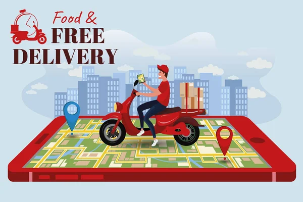 Concept Online delivery — Stock Vector