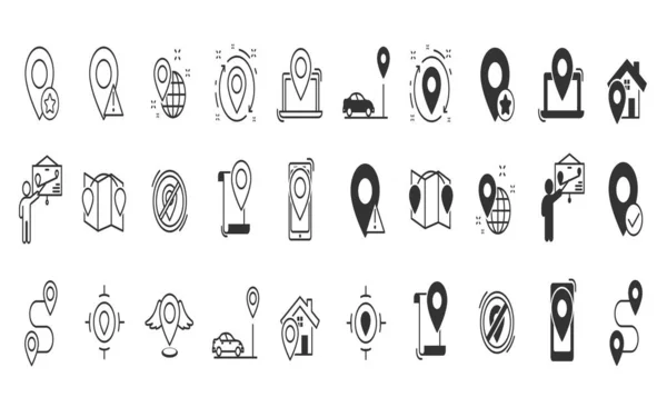 Navigation icons set — Stock Vector