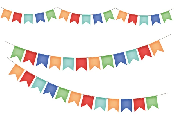 Buntings flags garlands — Stock Vector