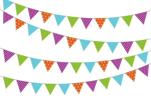 Buntings flags garlands - Stok Vektor