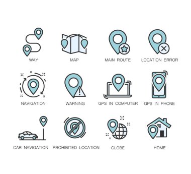 navigasyon simge seti