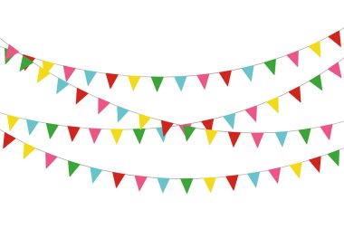 Buntings flags garlands clipart