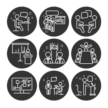 İş sunum satırı simgeleri. 