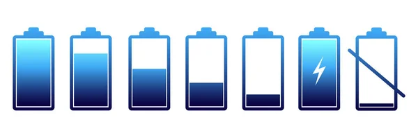 Symbole de batterie définir un niveau différent — Image vectorielle