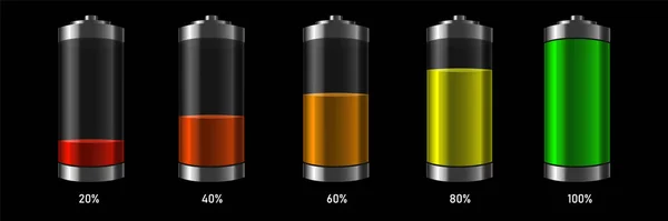 Juego de indicadores de carga de batería — Vector de stock