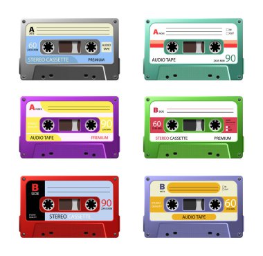 Music cassettes. Retro  clipart