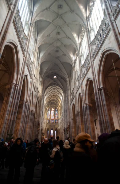 프라하에서 성 비투스 대성당의 내부 — 스톡 사진