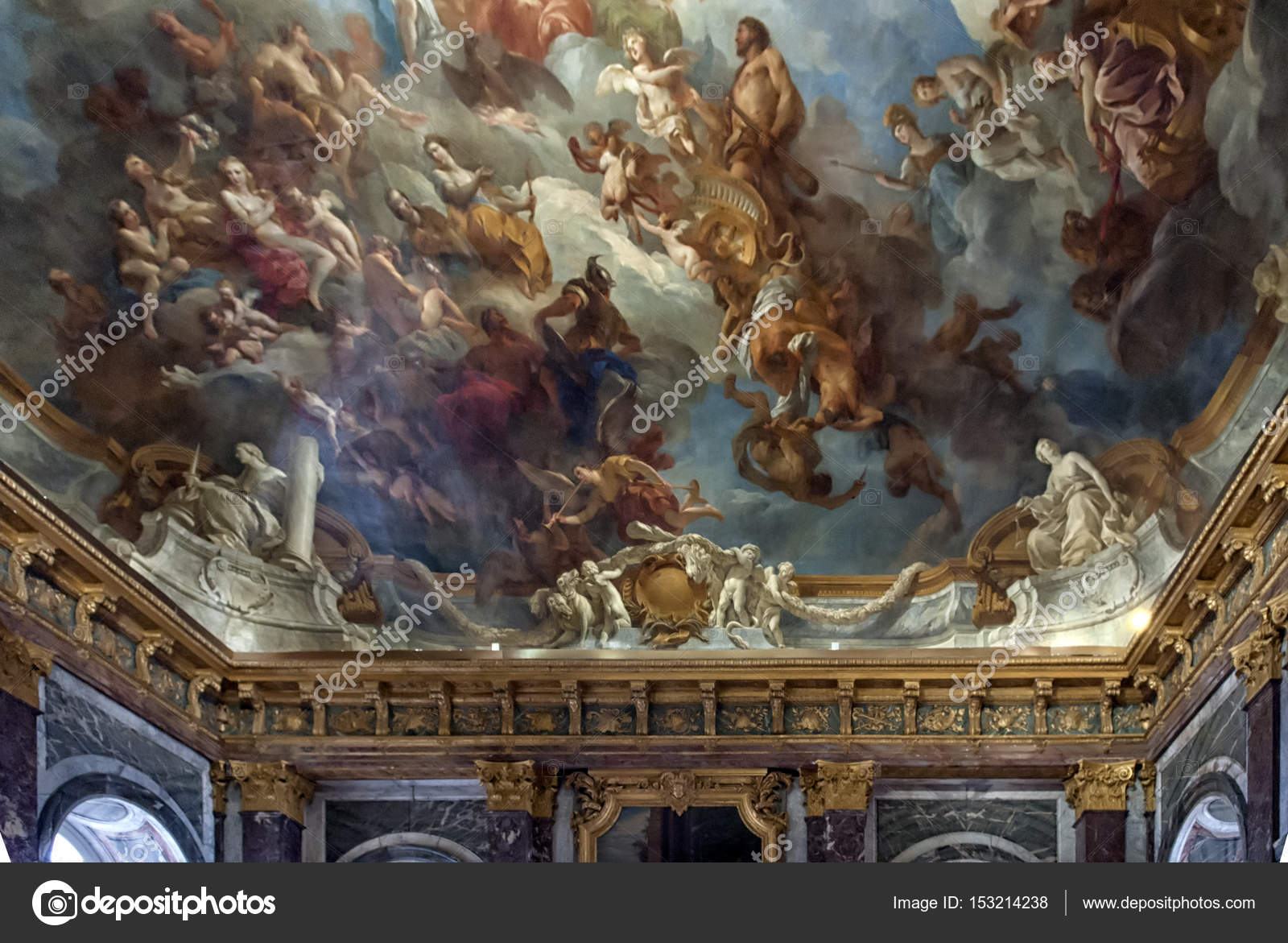 Versailles Paris France December 30 Ceiling Painting In
