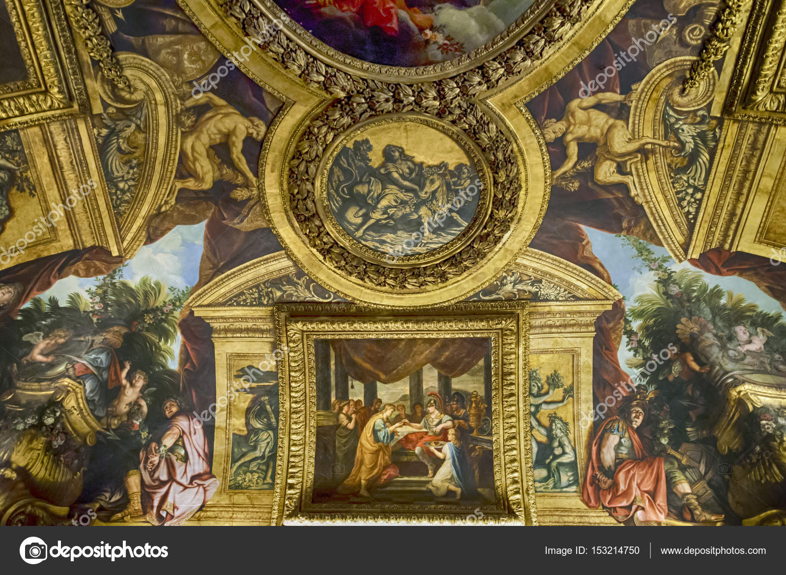 Versailles Paris France December 30 Ceiling Painting In