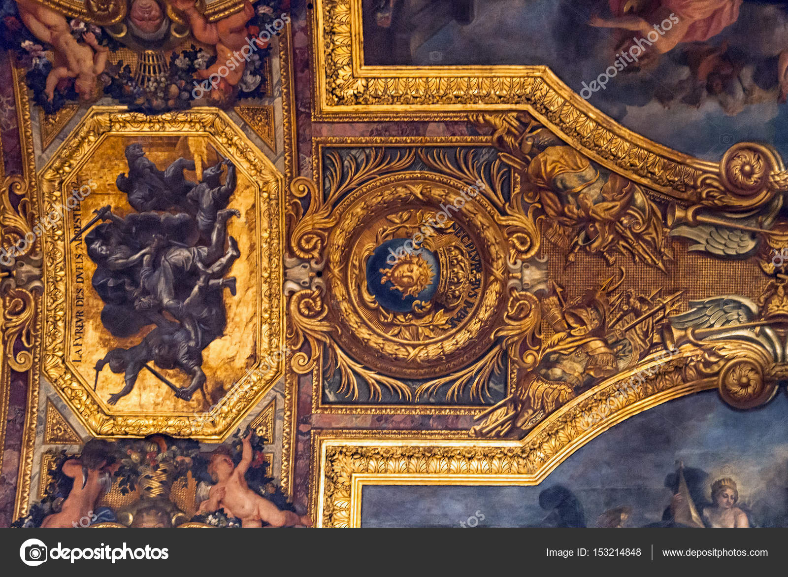 Versailles Paris France December 30 Ceiling Painting In