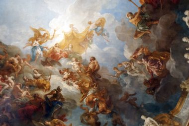 Versailles Paris, Fransa - 30 Aralık: Onu tavan resminde