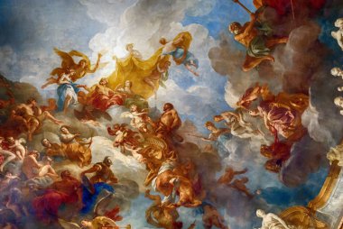 Versailles Paris, Fransa - 30 Aralık: Onu tavan resminde