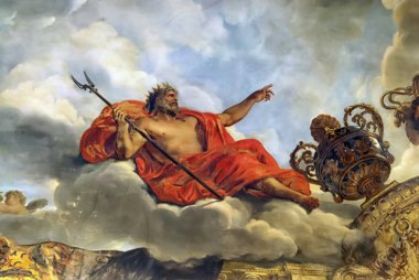 Versailles Paris, Fransa - 30 Aralık: Onu tavan resminde