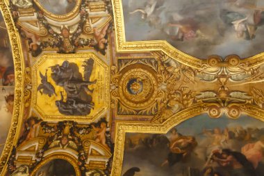 Versailles Paris, Fransa - 30 Aralık: Onu tavan resminde