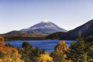 Motosu Gölü Fuji Dağı kış sezonu