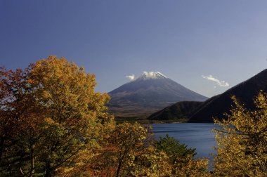 Motosu Gölü Fuji Dağı kış sezonu