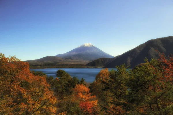Motosu Gölü Fuji Dağı kış sezonu — Stok fotoğraf