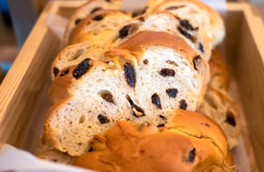 Kepekli ekmek breakfas için closeup yığını