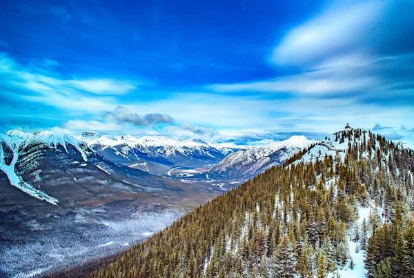 Sulphur Mountain Nationaal Park Banff Canadese Rocky Mountains Met Uitzicht — Stockfoto