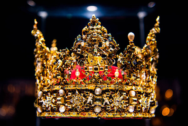 COPENHAGEN, DENMARK, NOVEMBER 18, 2019: Crown jewels at Rosenbor