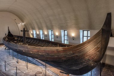 Oslo Norway - October 19, 2019: Viking drakkar in the Viking Mus clipart