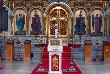 Helsinki, Finlandiya - 27 Ekim 2019: Uspenski Cathe manzarası