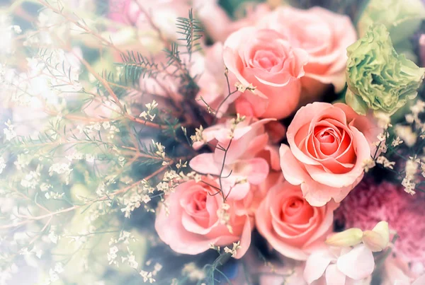 Κοντινό πλάνο εικόνα των όμορφων λουλουδιών φόντο στον τοίχο με καταπληκτικό — Φωτογραφία Αρχείου