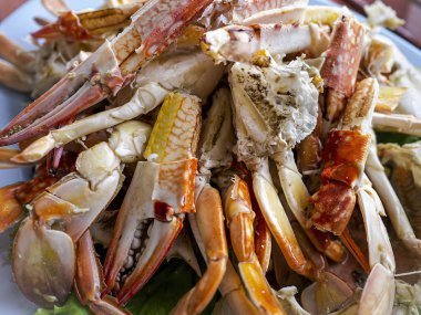 buharda pişmiş Yengeç plaka