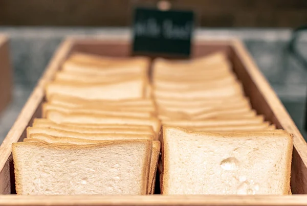 Detailní Hromada Pšeničného Chleba Snídani — Stock fotografie