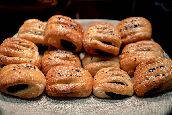 Closeup Pile Wheat Bread Breakfast — Stock Photo, Image